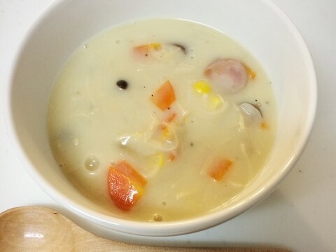 牛乳と小麦粉でシチュー風に☆きのことお野菜のスープ